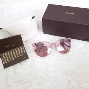 Round pink Tomford women sunglasses